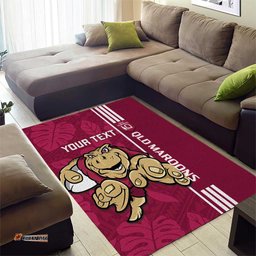Custom QLD Maroons Rugby Area Rug Cane Toads Polynesian Pattern Tropical Vibes