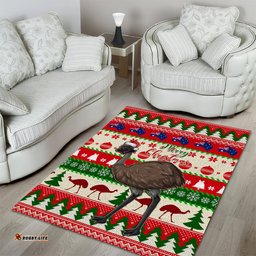 Australia Christmas Area Rug Aussie Emu Santa Merry Xmas