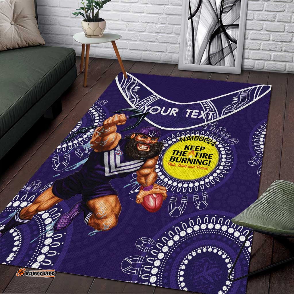 Custom AFL Dockers NAIDOC Week Area Rug Keep The Fire Burning Indigenous Art