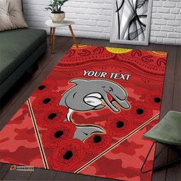 Custom Dolphins Rugby ANZAC Area Rug Aboriginal and Army Patterns