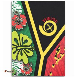 Amazing Aussie Australia South Sea Islanders Vanuatu Flag With Habiscus Flowers Area Rug