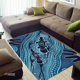 Aboriginal Dots Art Painting with Platypus Area Rug No 1