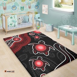 Amazing Aussie Australia Aboriginal Turtle Dreaming Journey Featuring Dot Art Red Area Rug