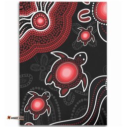 Amazing Aussie Australia Aboriginal Turtle Dreaming Journey Featuring Dot Art Red Area Rug