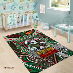 NAIDOC Week 2024 Rabbitohs Area Rug Mascot Rugby