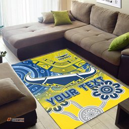 Custom Personalised Cowboys Rugby Area Rug Aboriginal Boomerang Go Premiers North Queensland