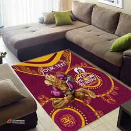 Custom NRL Broncos NAIDOC Week Area Rug Keep The Fire Burning Indigenous Art