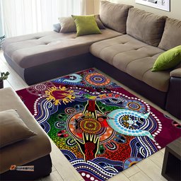 Personalised Broncos NAIDOC Week 2024 Area Rug Australia Aboriginal Dot Painting