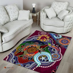 Personalised Broncos NAIDOC Week 2024 Area Rug Australia Aboriginal Dot Painting