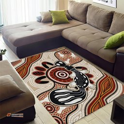 Aboriginal Dots Art Painting with Platypus Area Rug No 3