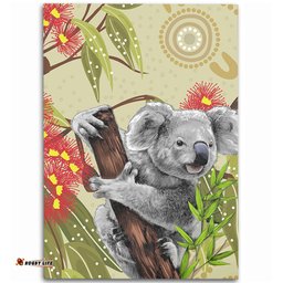 Amazing Aussie Australia Aboriginal Art Painting With Koala And Gumtree Area Rug