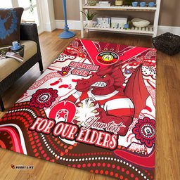 Amazing Aussie St. George Illawarra Dragons Naidoc Week Custom For Our Elders Home Jersey Area Rug