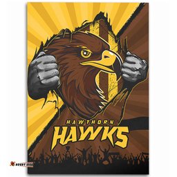 Amazing Aussie Hawthorn Breaking Through Fan Design Area Rug