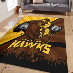 Amazing Aussie Hawthorn Breaking Through Fan Design Area Rug
