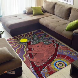 Australia Aboriginal Inspired Area Rug - Koala Sun Dot painting Circle Patterns