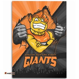 Amazing Aussie GWS GIANTS Breaking Through Fan Design Area Rug