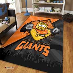 Amazing Aussie GWS GIANTS Breaking Through Fan Design Area Rug