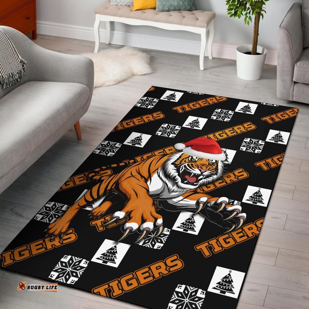 Wests Christmas Area Rug Tigers Fancy