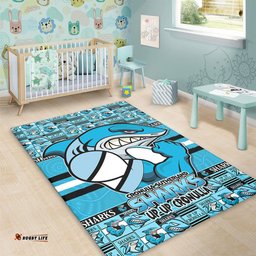 Amazing Aussie Cronulla Sutherland Sharks Champions Pride Comic Style Area Rug