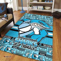Amazing Aussie Cronulla Sutherland Sharks Champions Pride Comic Style Area Rug