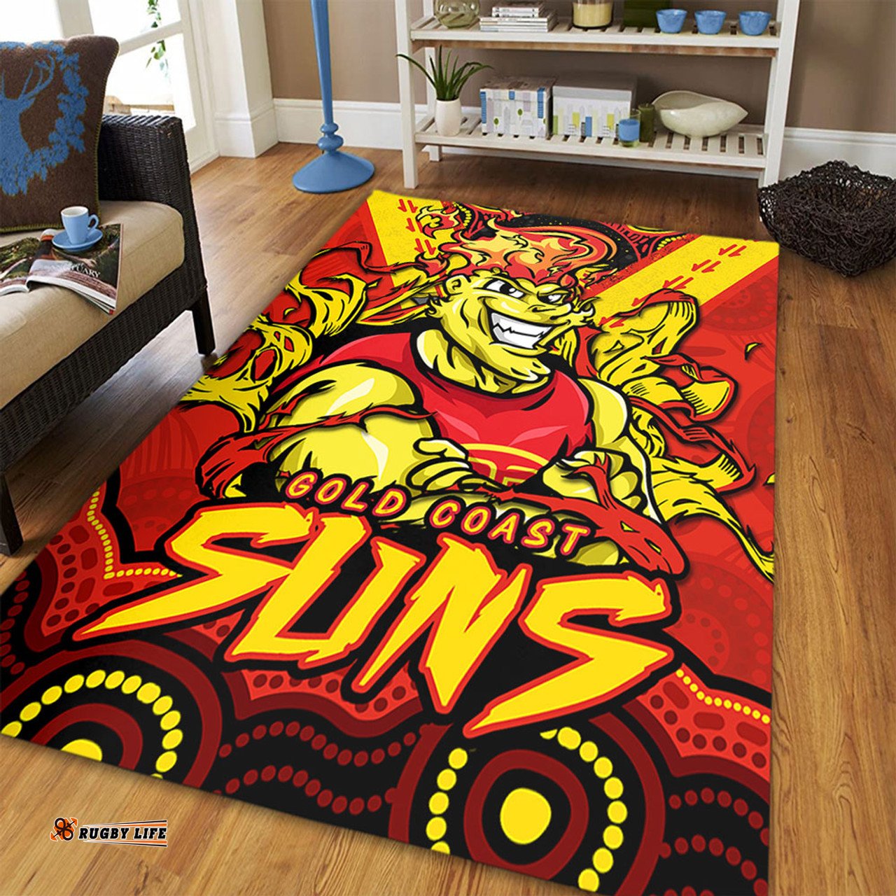 Amazing Aussie Gold Coast SUNS Ripped Legacy Of The Game Area Rug