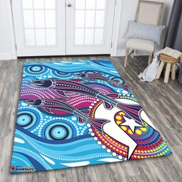 Amazing Aussie Australia Aboriginal Art Painting Fishaholic Area Rug