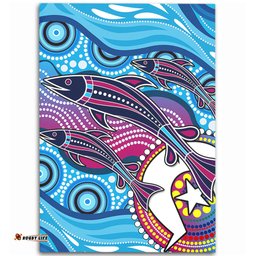Amazing Aussie Australia Aboriginal Art Painting Fishaholic Area Rug