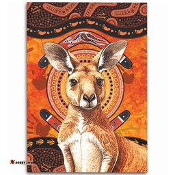 Amazing Aussie Indigenous Australian Aboriginal Kangaroo Spirit Dreaming Area Rug