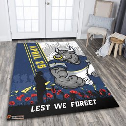 Amazing Aussie North Queensland Cowboys Anzac Day Lest We Forget Strong Fighting Spirit Area Rug