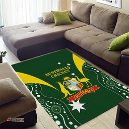 Australia Cricket Area Rug 2024 World Cup Go Aussie Green Version