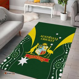 Australia Cricket Area Rug 2024 World Cup Go Aussie Green Version
