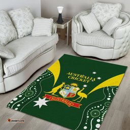 Australia Cricket Area Rug 2024 World Cup Go Aussie Green Version