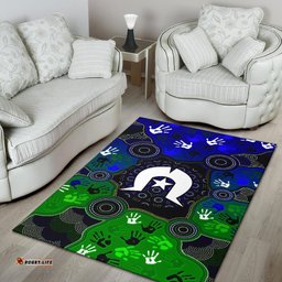 Aboriginal Area Rug Torres Strait Symbol With Indigenous Patterns