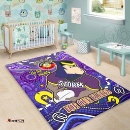Amazing Aussie Melbourne Storm Naidoc Week Custom For Our Elders Home Jersey Area Rug