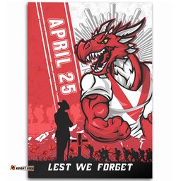 Amazing Aussie St. George Illawarra Dragons Anzac Day Lest We Forget Strong Fighting Spirit Area Rug