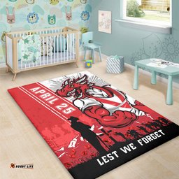 Amazing Aussie St. George Illawarra Dragons Anzac Day Lest We Forget Strong Fighting Spirit Area Rug
