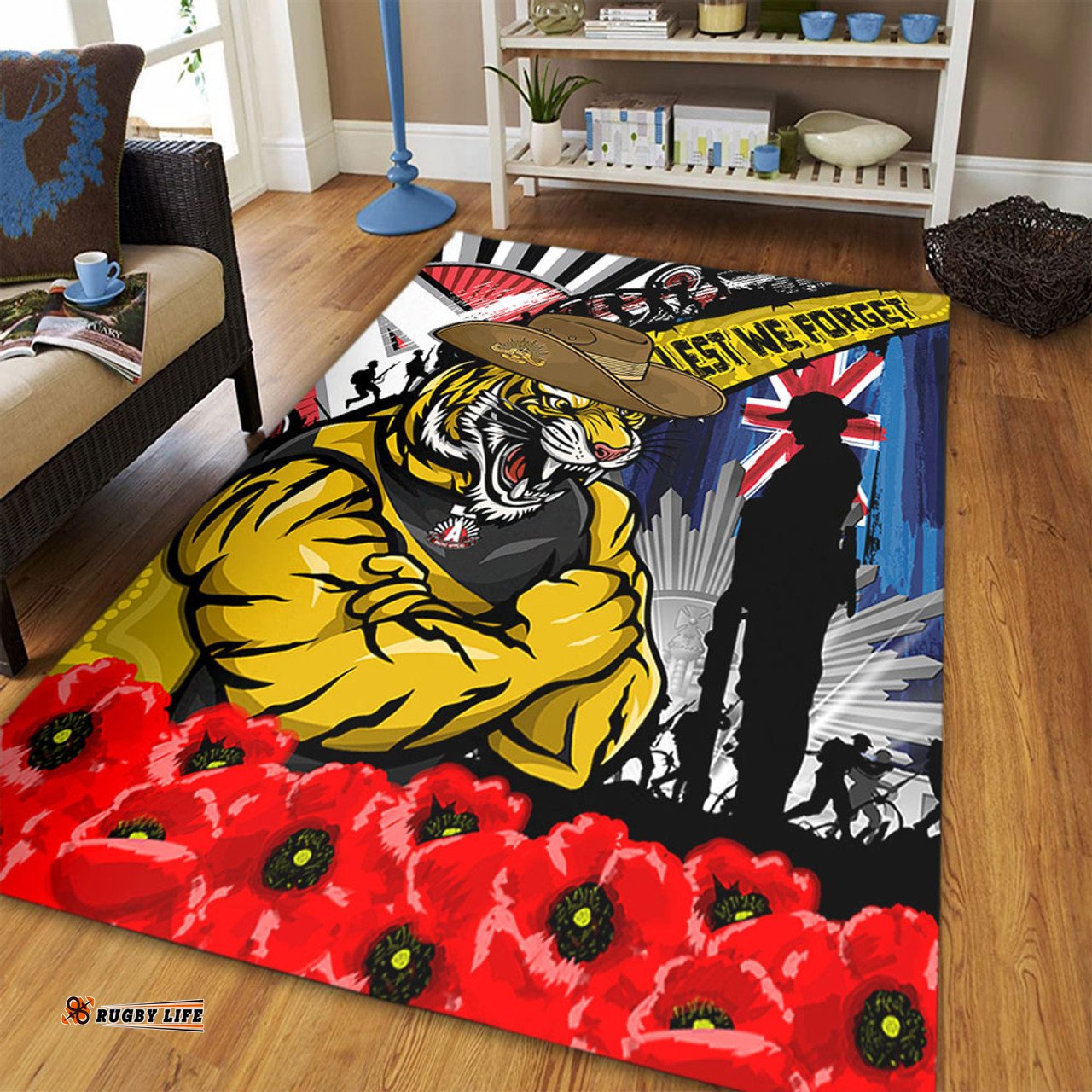 Amazing Aussie Richmond Anzac Day Honor United In Spirit Area Rug