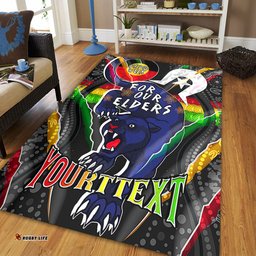 Amazing Aussie Penrith Panthers Naidoc Week Custom Penrith Panthers Naidoc Week For Our Elders Australian Indigenous Dot Art Area Rug