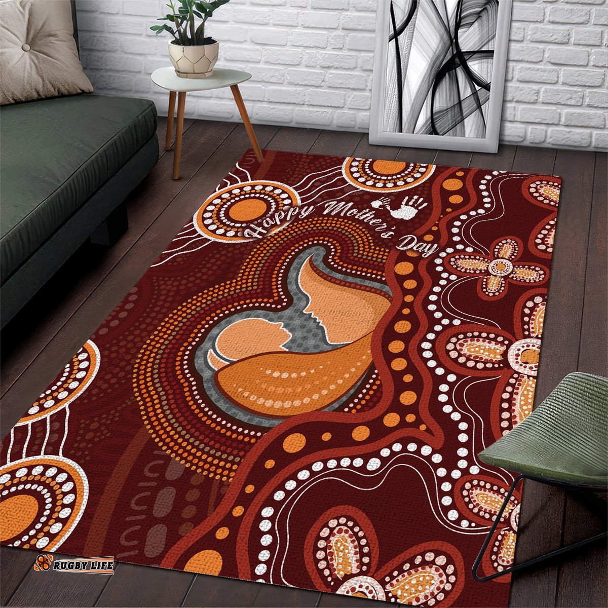 Australia Mother's Day Indigenous Area Rug Aboriginal Art