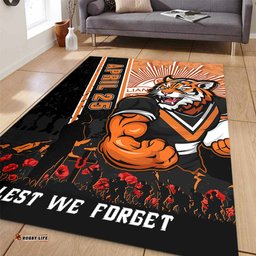 Amazing Aussie Wests Tigers Anzac Day Lest We Forget Strong Fighting Spirit Area Rug