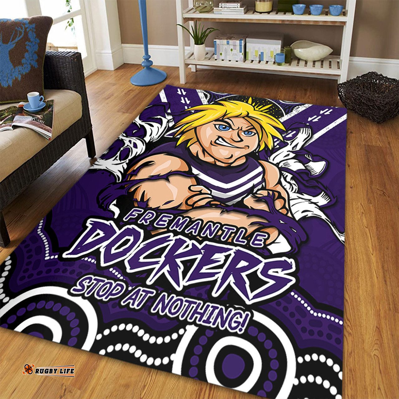 Amazing Aussie Fremantle Ripped Legacy Of The Game Area Rug