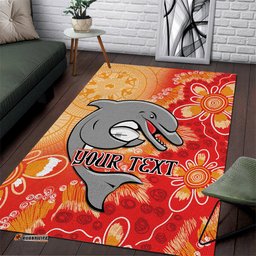 Personalised Dolphins NAIDOC Week 2024 Area Rug Aboriginal Fire Burning Sparks
