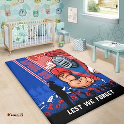 Amazing Aussie Newcastle Knights Anzac Day Lest We Forget Strong Fighting Spirit Area Rug