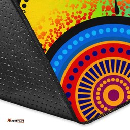 Aboriginal Area Rug Dot Painting Indigenous Circle Patterns Blue Dream