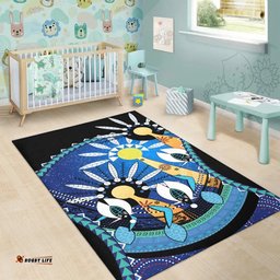 Amazing Aussie Australia Torres Strait Dhari Mask In Plam Tree Area Rug