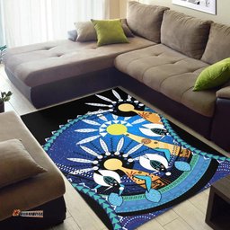 Amazing Aussie Australia Torres Strait Dhari Mask In Plam Tree Area Rug