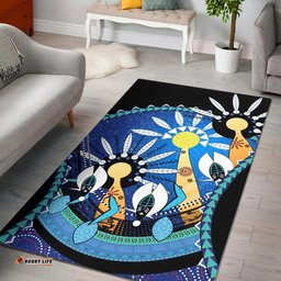 Amazing Aussie Australia Torres Strait Dhari Mask In Plam Tree Area Rug