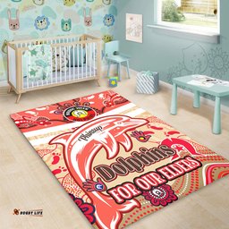 Amazing Aussie Redcliffe Dolphins Naidoc Week Custom For Our Elders Home Jersey Area Rug