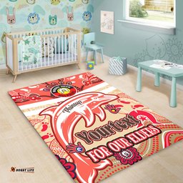 Amazing Aussie Redcliffe Dolphins Naidoc Week Custom For Our Elders Home Jersey Area Rug