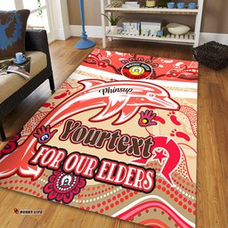 Amazing Aussie Redcliffe Dolphins Naidoc Week Custom For Our Elders Home Jersey Area Rug